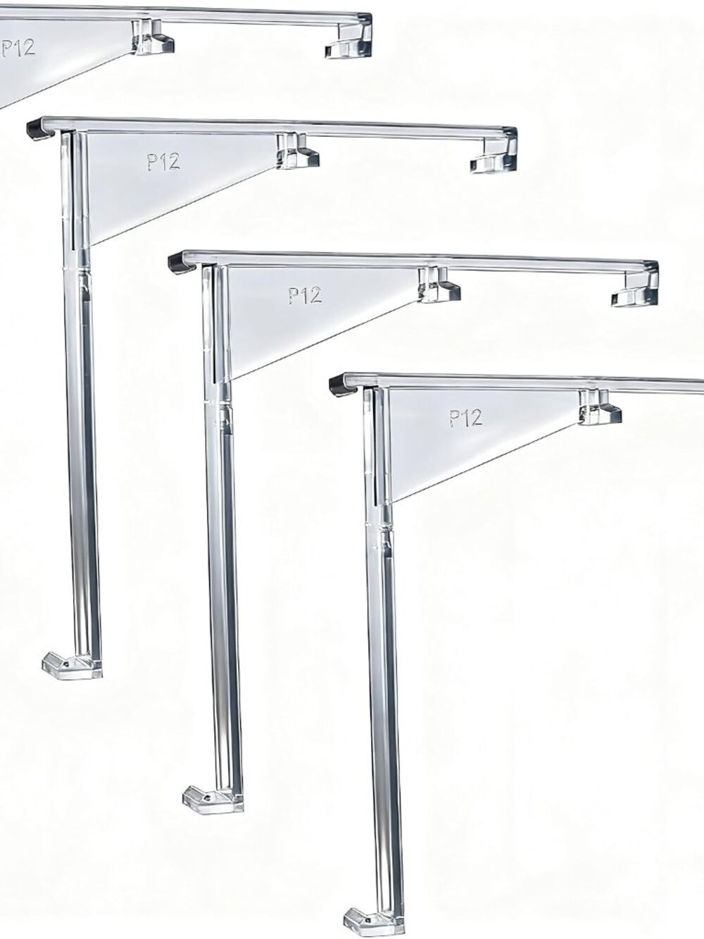 4pcs Valance Clips 3.5" Clear Vertical Blind Hidden Retainer Holder Installation